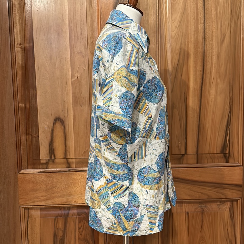 Vintage Psychedelic Rainbow, Men’s Button-up Short Sleeve, No Tags Est size S/XS - Picture 10 of 15